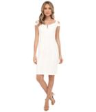 Adrianna Papell Solid Crepe Empire Dress (ivory) Women's Dress