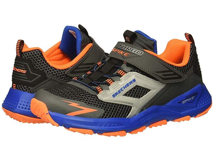 Skechers Kids Turbo Spike 97911l (little Kid/big Kid) (blue/black/orange) Boy's Shoes