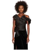 Marchesa Satin Bow Top (black) Women's Clothing