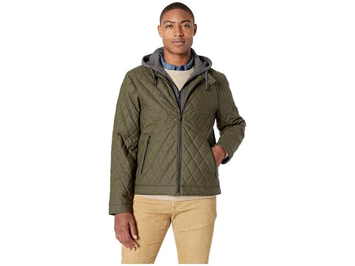 Buffalo David Bitton Quilted Pu W/ Bib Insert (olive) Men's Coat