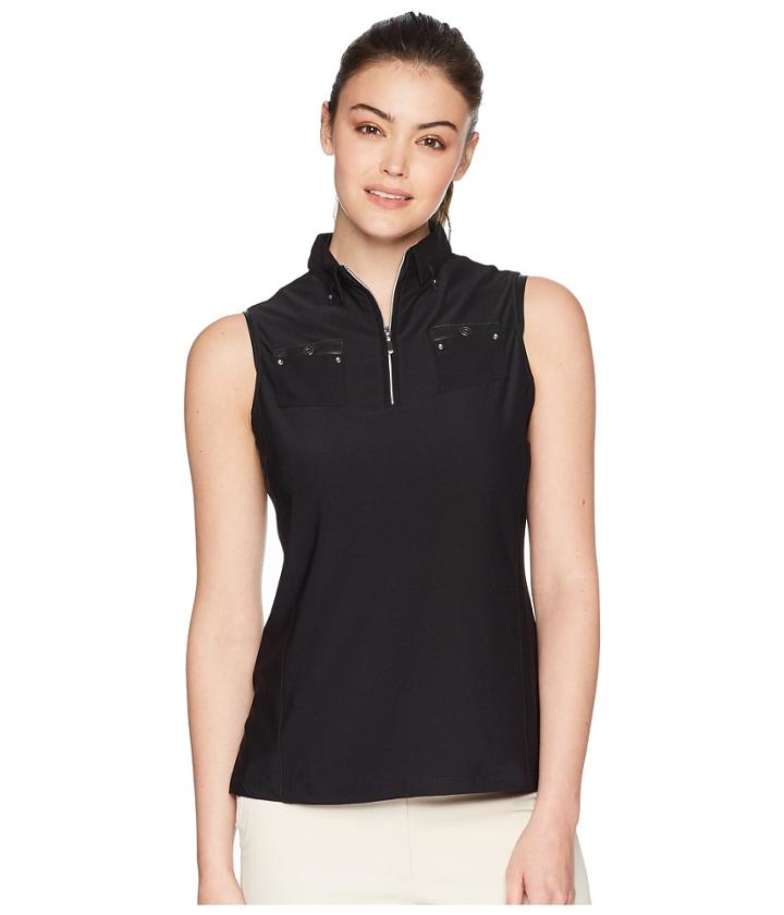Jamie Sadock Sleeveless Top (jet Black 2) Women's Sleeveless