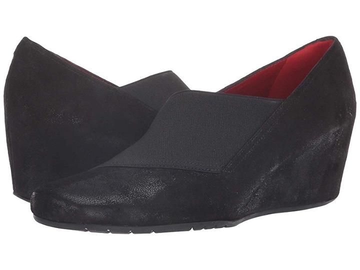 Sesto Meucci Tato (black Caruso/black Elastic) Women's Wedge Shoes