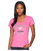 Champion College Virginia Tech Hokies University V-neck Tee (wow Pink) Women's T Shirt