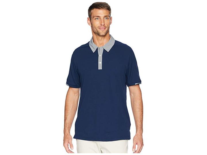 Adidas Golf Climachill(r) Iconic Polo (collegiate Navy) Men's Clothing