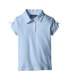 Nautica Kids Short Sleeve Polo With Bow At Sleeve (little Kids) (light Blue) Girl's Short Sleeve Pullover