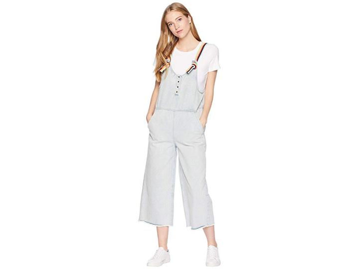 Juicy Couture Denim Jumpsuit With Stripe Embroidery (ventura Wash) Women's Jumpsuit & Rompers One Piece