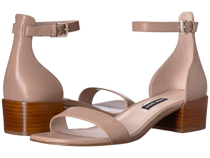Nine West Xuxa Block Heel Sandal (light Natural Leather) Women's Shoes