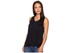 American Rose Isla Sleeveless Top With Front Knot (black) Women's Sleeveless