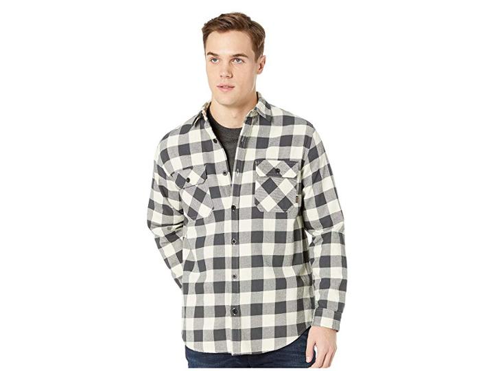 Burton Brighton Flannel (canvas Heather Buffalo 1) Men's Long Sleeve Button Up