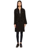 Sonia Rykiel Manteau Washed Linen Jacket (black) Women's Coat