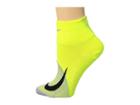 Nike Elite Lightweight Quarter Running Socks (volt/wolf Grey/black) Quarter Length Socks Shoes