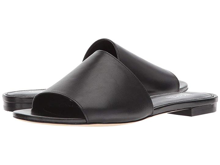 Michael Michael Kors Shelly Slide (black Vachetta/stacked Heel) Women's Sandals