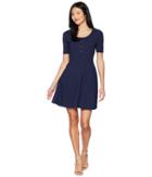Juicy Couture Knit Fit And Flare Ponte Dress (regal) Women's Dress