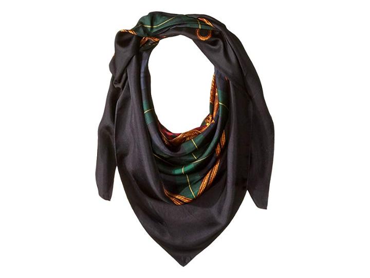 Lauren Ralph Lauren Nina Silk Twill Scarf (dark Green) Scarves