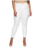 Hue Plus Size Cuffed Essential Denim Skimmer (white) Women's Casual Pants