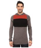Smartwool Nts Mid 250 Color Block Hoodie (taupe Heather) Men's Sweatshirt