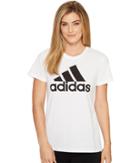 Adidas Badge Of Sport Logo Tee (white/black) Women's T Shirt