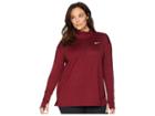 Nike Element 1/2 Zip Top (sizes 1x-3x) (burgundy Crush/red Crush/heather) Women's Long Sleeve Pullover