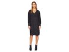 B Collection By Bobeau Janice V-neck Cozy Dress (raven Black Mix) Women's Dress