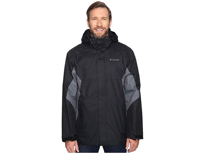 Columbia Big Tall Eager Air Interchange Jacket (black/graphite) Men's Coat