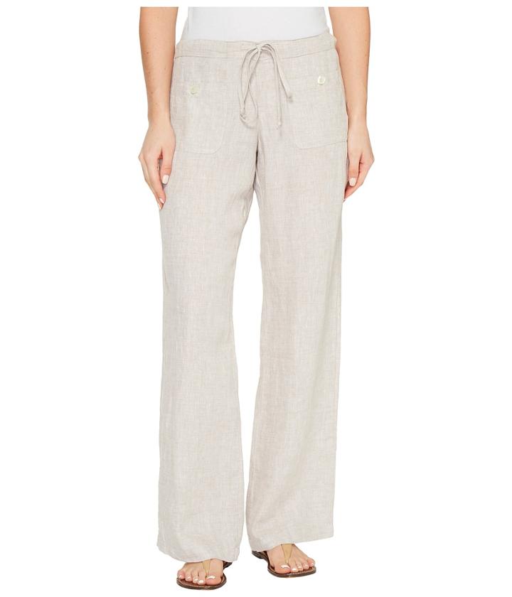 Allen Allen Four-pocket Long Linen Pants (stone) Women's Casual Pants