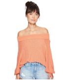 Free People Edessa Pullover (coral) Women's Long Sleeve Button Up