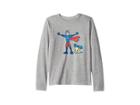 Life Is Good Kids Superhero Jake And Rocket Crusher T-shirt Long Sleeve (little Kids/big Kids) (heather Grey) Boy's Long Sleeve Pullover