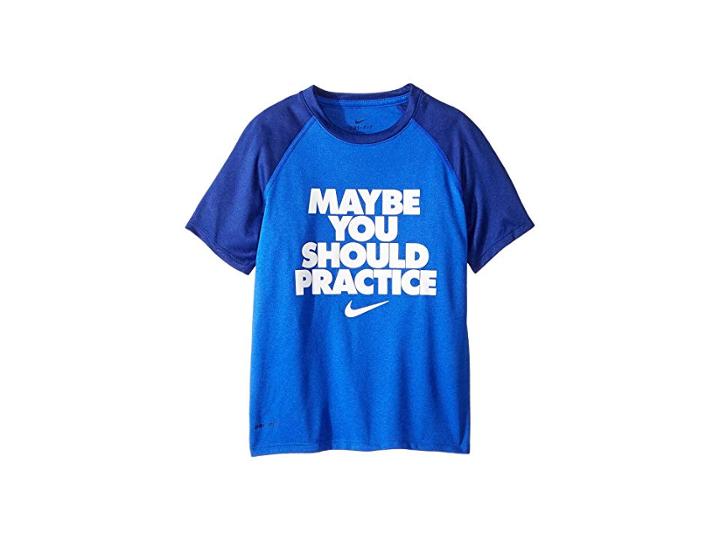Nike Kids Dry Legend Should Practice Tee (little Kids/big Kids) (hyper Royal/deep Royal Blue/white) Boy's T Shirt