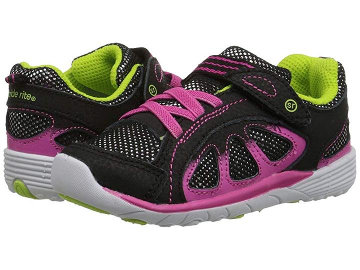 Stride Rite Srt Vista (toddler) (black/pink) Girls Shoes