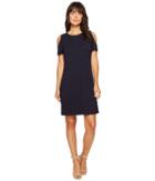 Calvin Klein Short Sleeve Cold Shoulder Dress (twilight) Women's Dress