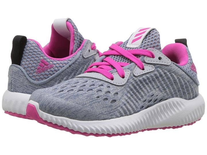 Adidas Kids Alphabounce Em C (little Kid) (clear Grey/shock Pink/tactile Blue) Girls Shoes