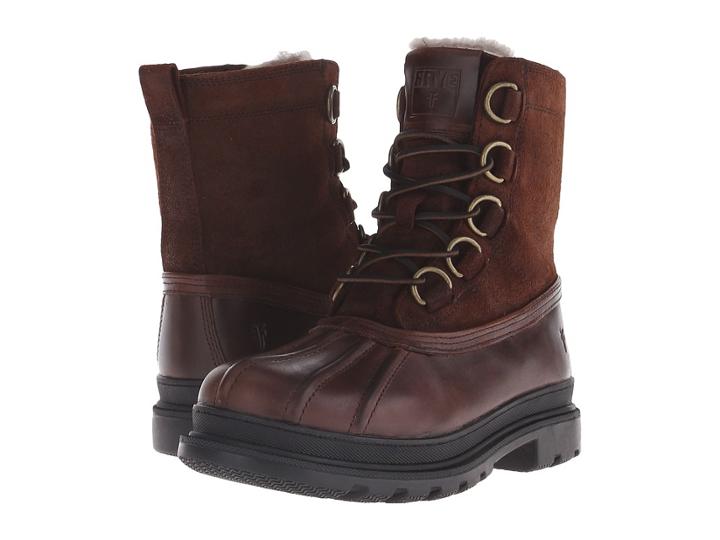 Frye Riley D Ring Lace (espresso Wp Smooth Pull Up) Men's Lace-up Boots