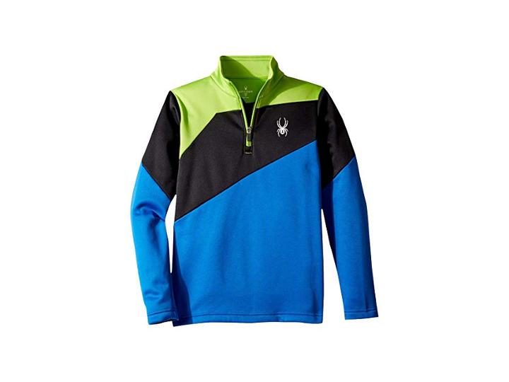 Spyder Kids Ambush Zip T-neck (big Kids) (turkish Sea/black/fresh) Boy's Long Sleeve Pullover