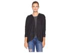 B Collection By Bobeau Zoey Cozy Cardi With Pearl Trim (raven Black Mix) Women's Sweater