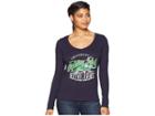 Champion College Notre Dame Fighting Irish Long Sleeve V-neck Tee (navy) Women's Long Sleeve Pullover