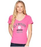 Champion College Clemson Tigers University V-neck Tee (wow Pink) Women's T Shirt