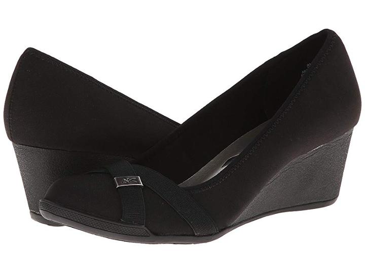 Anne Klein Ak7tabora (black Multi Fabric) Women's Wedge Shoes