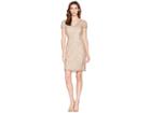 Adrianna Papell Scallop Neck Beaded Cocktail Dress (rose Gold) Women's Dress