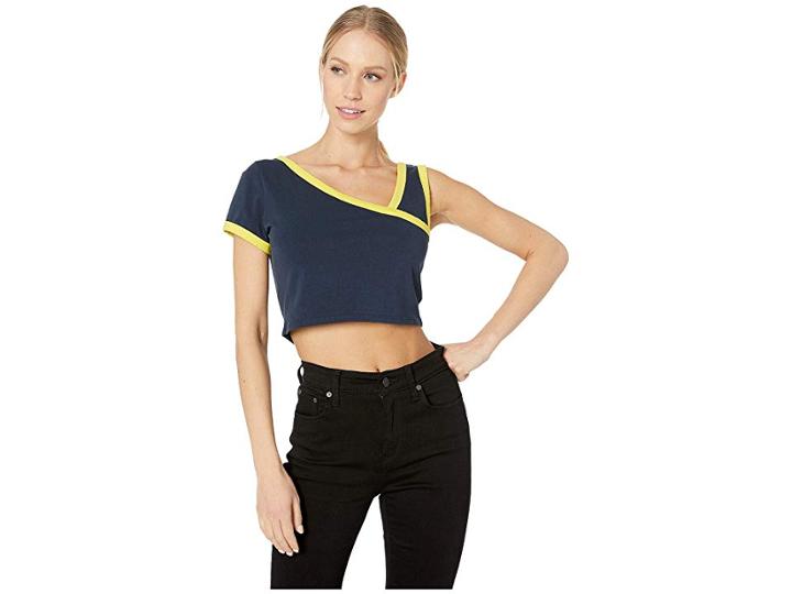 Juicy Couture Logo Cut Out Crop Top (regal) Women's Clothing