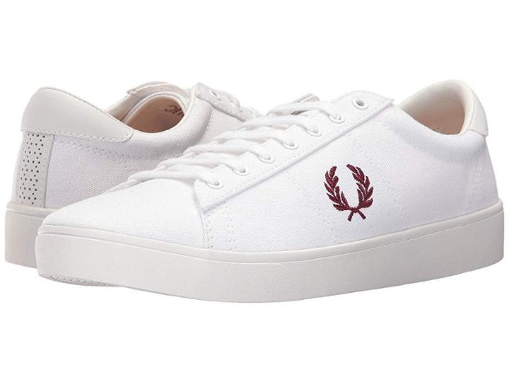 Fred Perry Spencer Canvas (white/port) Men's Lace Up Casual Shoes