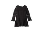 Ella Moss Girl Crinkle Chiffon Lace Dress (big Kids) (black) Girl's Dress
