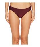 Kate Spade New York Isla Vista #74 Side Shirred Bikini Bottom (deep Cherry) Women's Swimwear