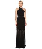 Boutique Moschino Georgette Long Dress (black/white) Women's Dress