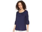 Michael Michael Kors Gathered Sleeve Peasant Top (true Navy) Women's Clothing