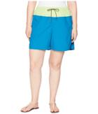 Columbia Plus Size Sandy Rivertm Color Blocked Shorts (jewel/neon Light/mineshaft) Women's Shorts