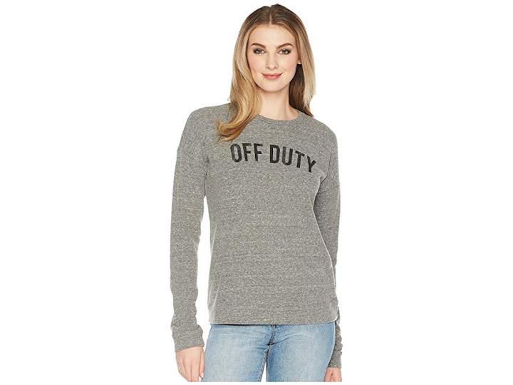 The Original Retro Brand Off Duty Super Soft Hacci Pullover (grey) Women's Long Sleeve Pullover