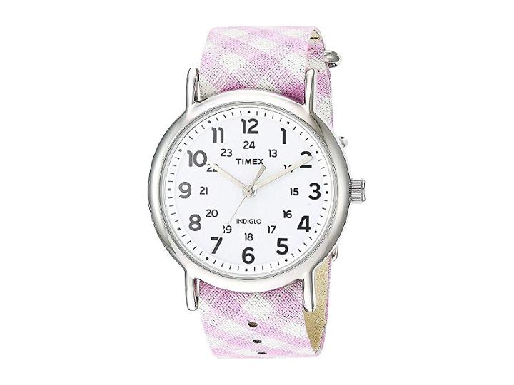 Timex Style Weekender Slip-thru (pink/white 3) Watches