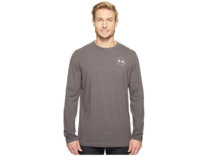 Under Armour Freedom Flag Long Sleeve Tee (carbon Heather/white) Men's T Shirt