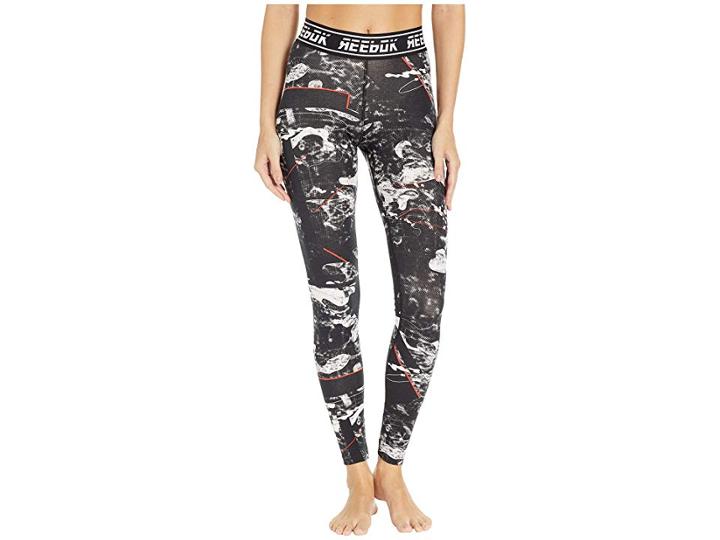 Reebok Workout Essentials Meet You There Dot Leggings (black) Women's Casual Pants