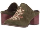 Seychelles Dialogue (olive Suede W/ Embroidery) Women's Slide Shoes